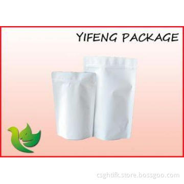 Reasealable White Kraft Paper Bag With Ziplock Top For Dry